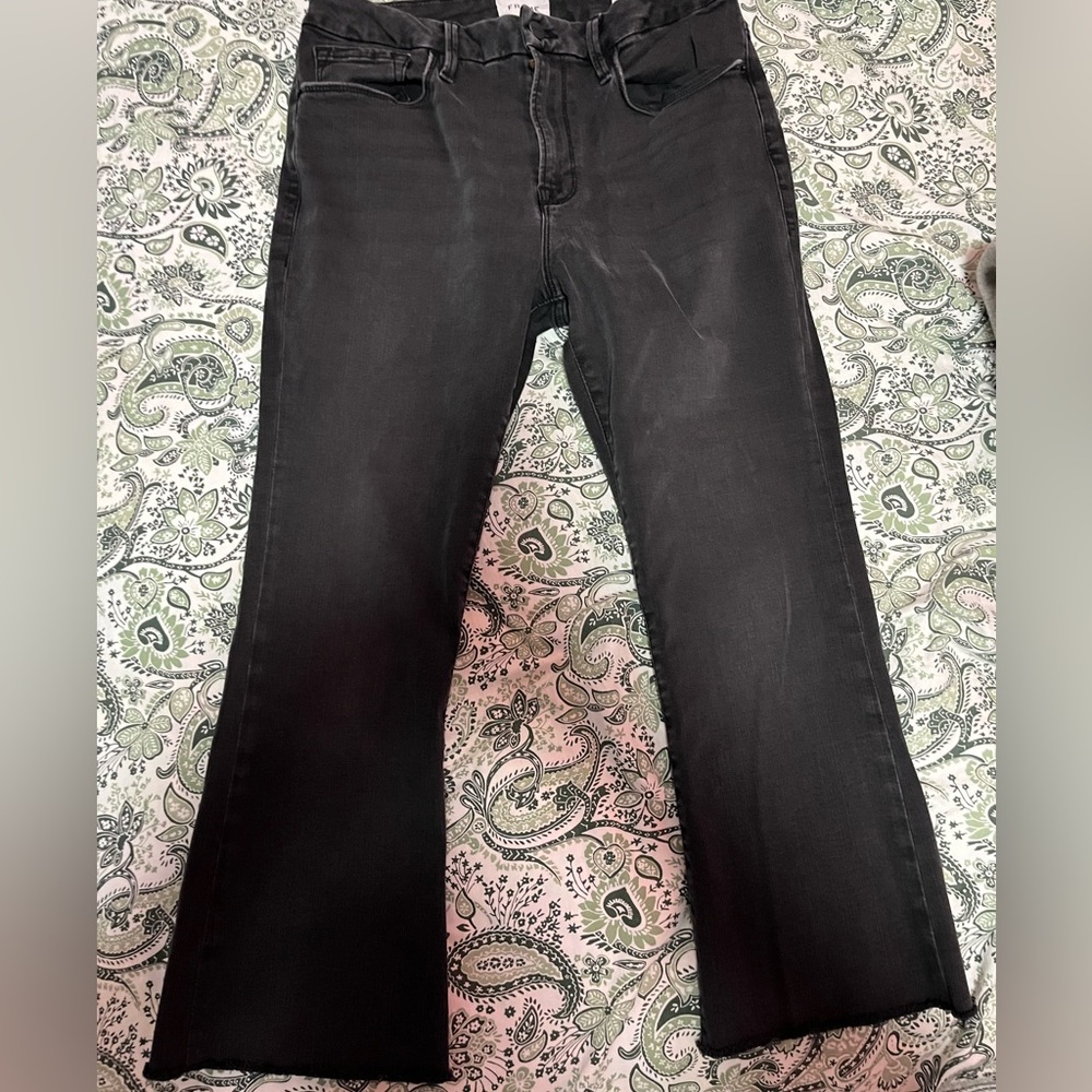 Frame Denim Black Flare Jeans